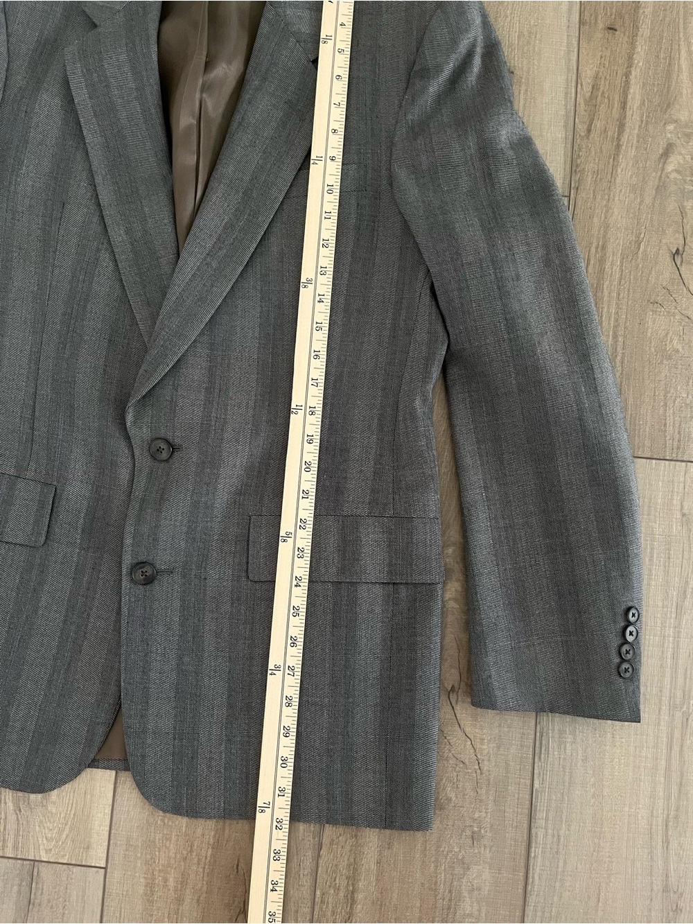 Vintage Christian Dior Monsieur Men’s Gray Striped Two-Piece Suit Business 40R - Picture 9 of 16